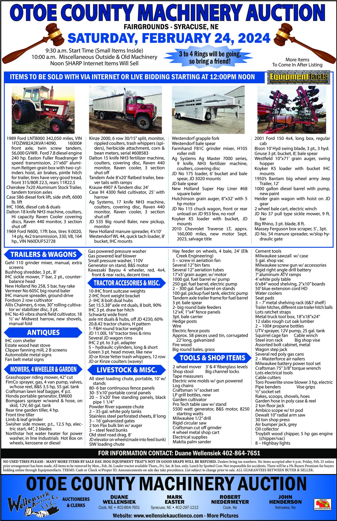 Otoe Co. Machinery Auction